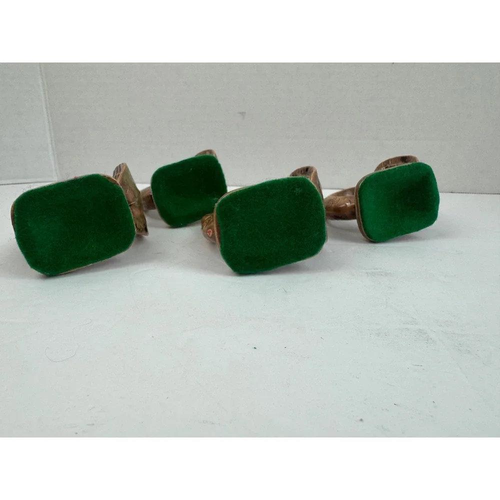 Vintage Ceramic Turkey Napkin Rings Set of 4 Brown Glazed Thanksgiving Decor